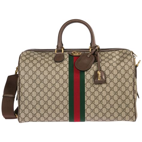 gucci leather duffle.